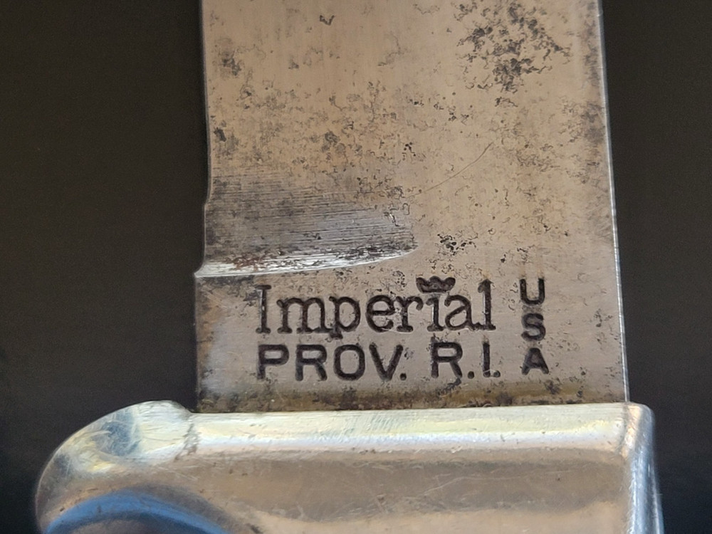 Vintage Imperial Prov RI USA Fixed Blade Knife Solid Handle