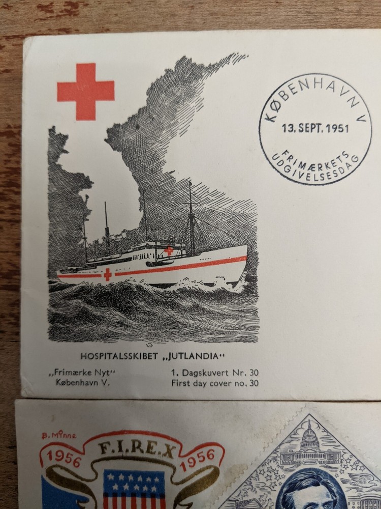 Covers 1951 Danmark Red Cross, 1956 Monaco