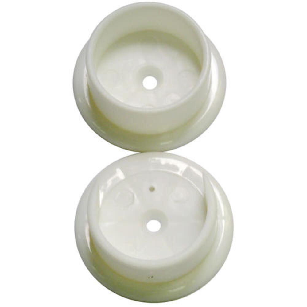 1-3/8" White Plastic Closet Rod Socket - 1 Set with Mounting Screws