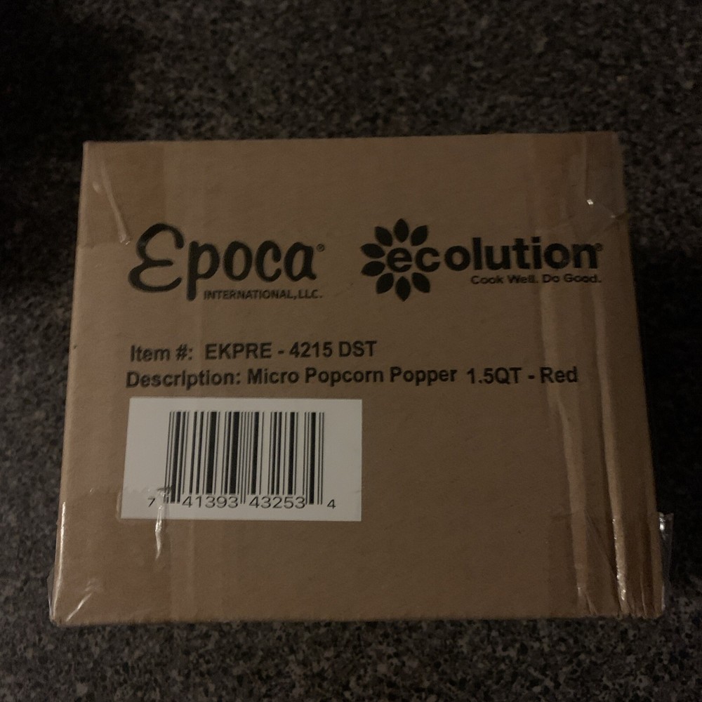 Ecolution 1.5qt. Microwave Popcorn Maker - Red, Brand New In Box.