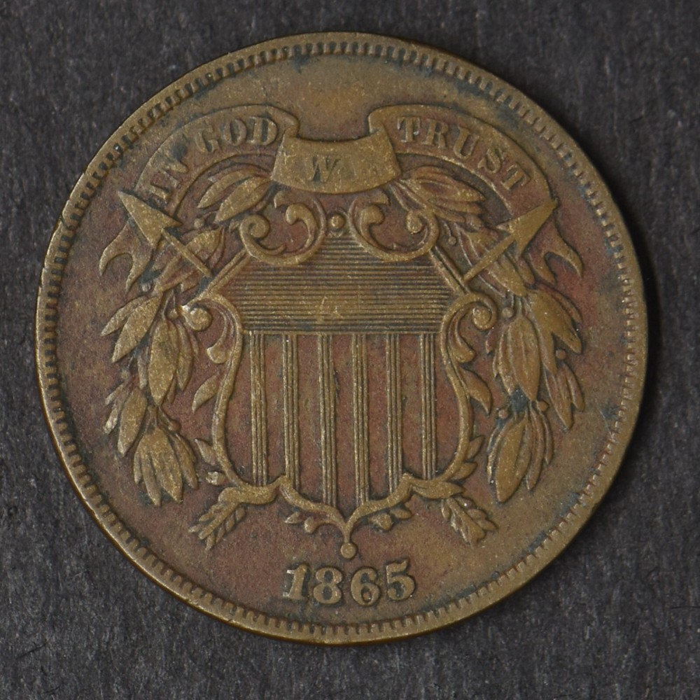 1865 Fancy 5 2C Two Cent Piece - COINGIANTS -