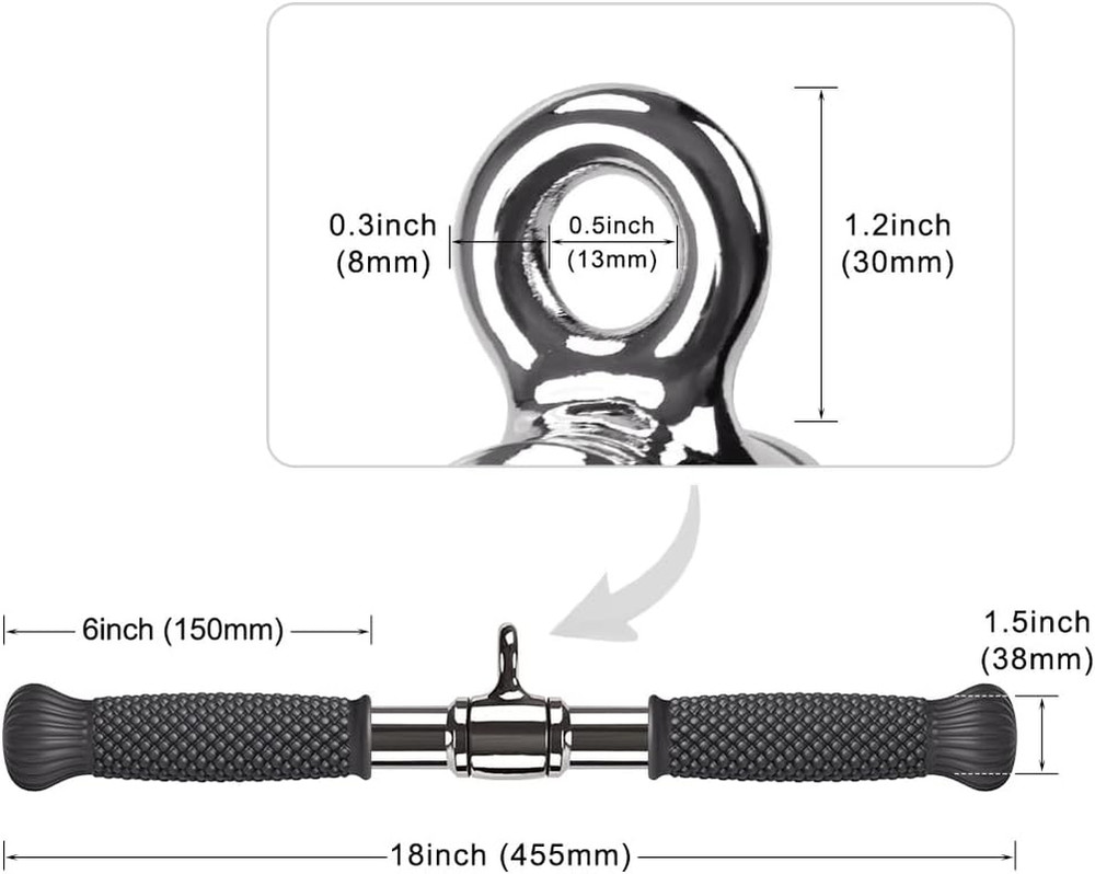 Rotating Straight Bar, Tricep Rope, Double D Row Handle, Rotating V Handle, C...