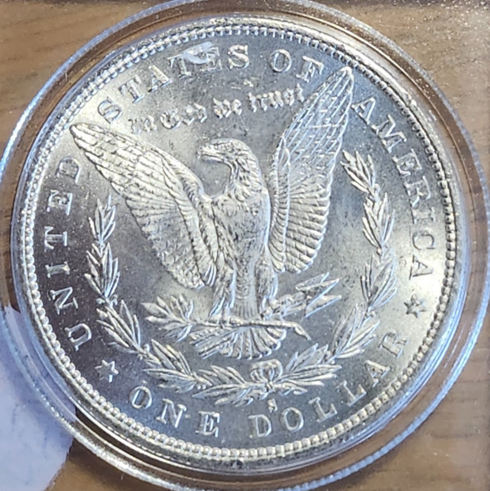 1879 S MS+ MORGAN 90% SILVER