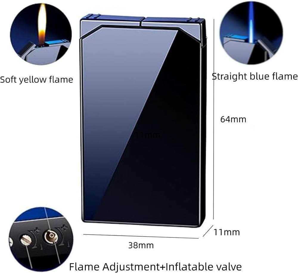 Dual Flame Square Shape Torch Lighter, Switchable Torch Jet & Soft Flame Lighter