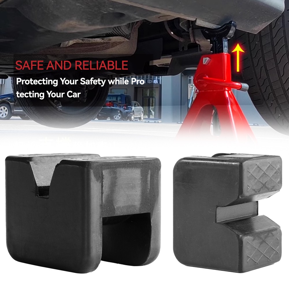 2X Jack Stand Pad Adapter Block Jacking Point Pinch Weld Side Universal Rubber
