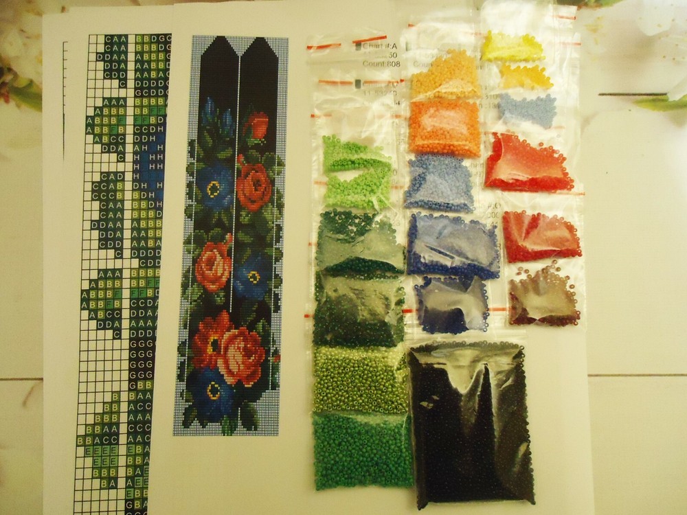 Kit for making a necklace gerdan. Beading Loom Pattern. #S1a