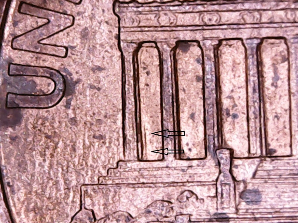 1998 Memorial Cent WDDR-008 Doubled Die Reverse.