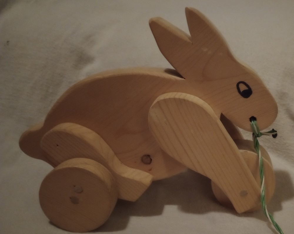 Rabbit Pull Toy -Unfinished Wood