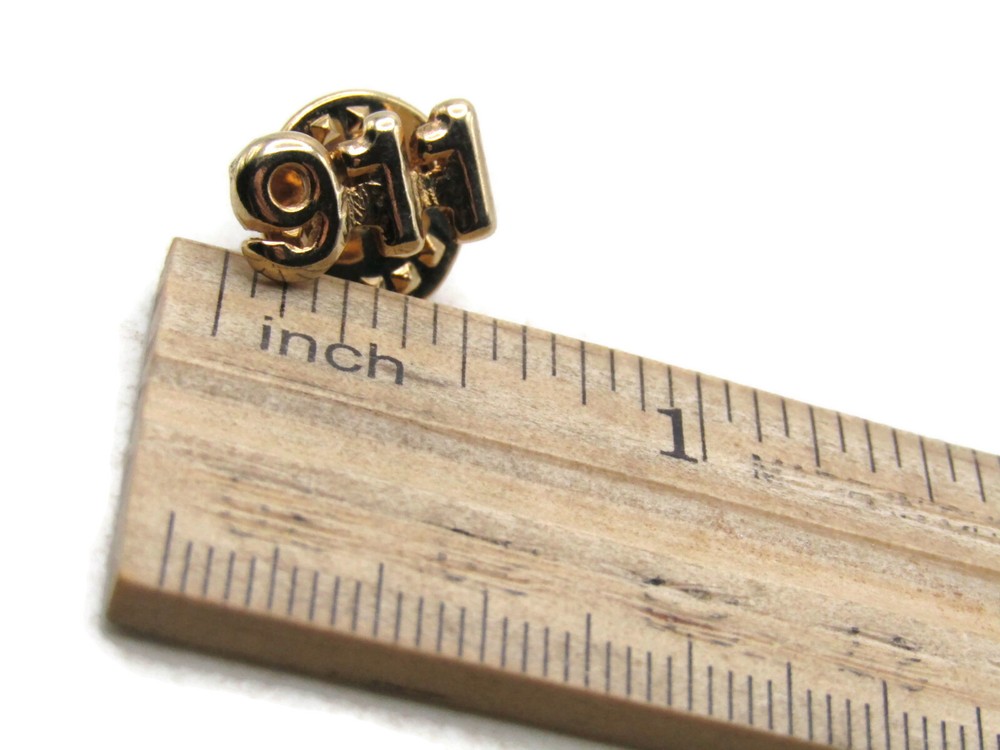 911 Numbered Pin Gold Tone