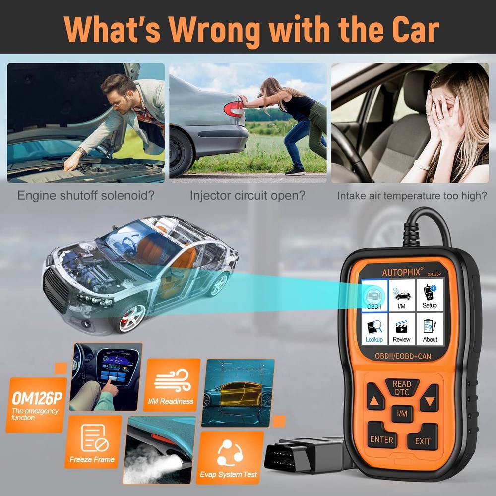 AUTOPHIX OBD2 Scanner Enhanced OM126P Vehicle Code Reader Auto Diagnostic Tool