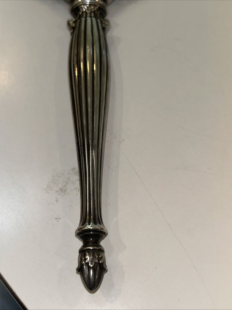 Sterling Silver Hand Mirror Webster Engine Turned Engraved WOW
