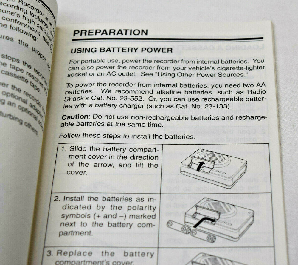 Realistic CTR-24 Owners Manual User Guide Instructions Cassette Tape Recorder