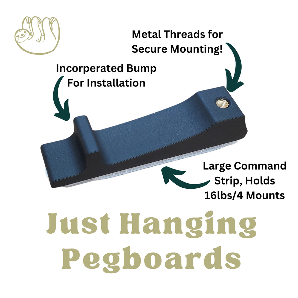 4pk Secure Wall Mounting, SKADIS Compatible, Includes Command Strips, Black