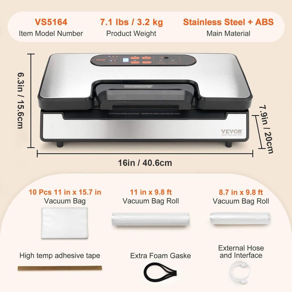 Vacuum Sealer Machine Multifunction Automatic Food Packaging with Bag Roll