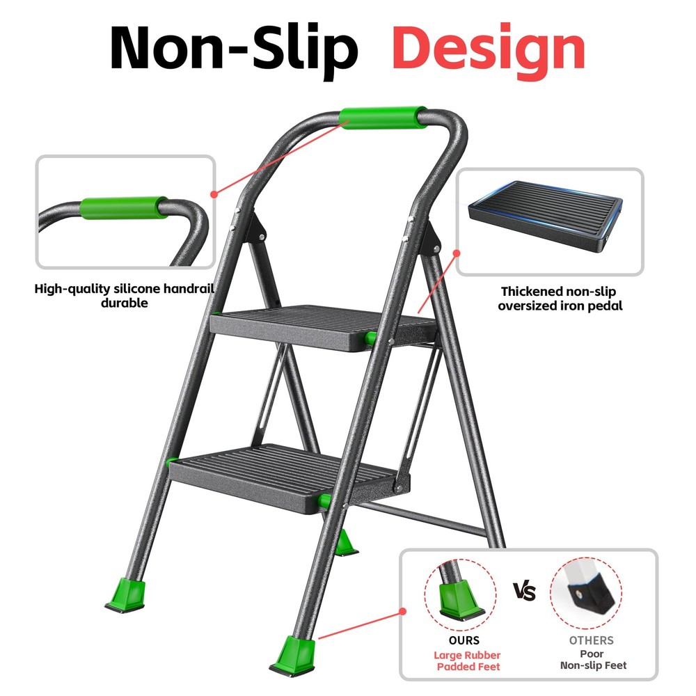 Diamondforge Step Ladder Foldable Folding Stool - For Home Adults Kitchen 2