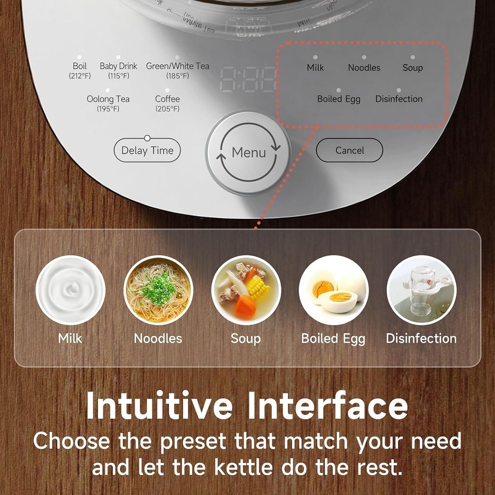 Hot Tea Coffee Maker Glass Electric Kettle With Tea Infuser Temperature Control