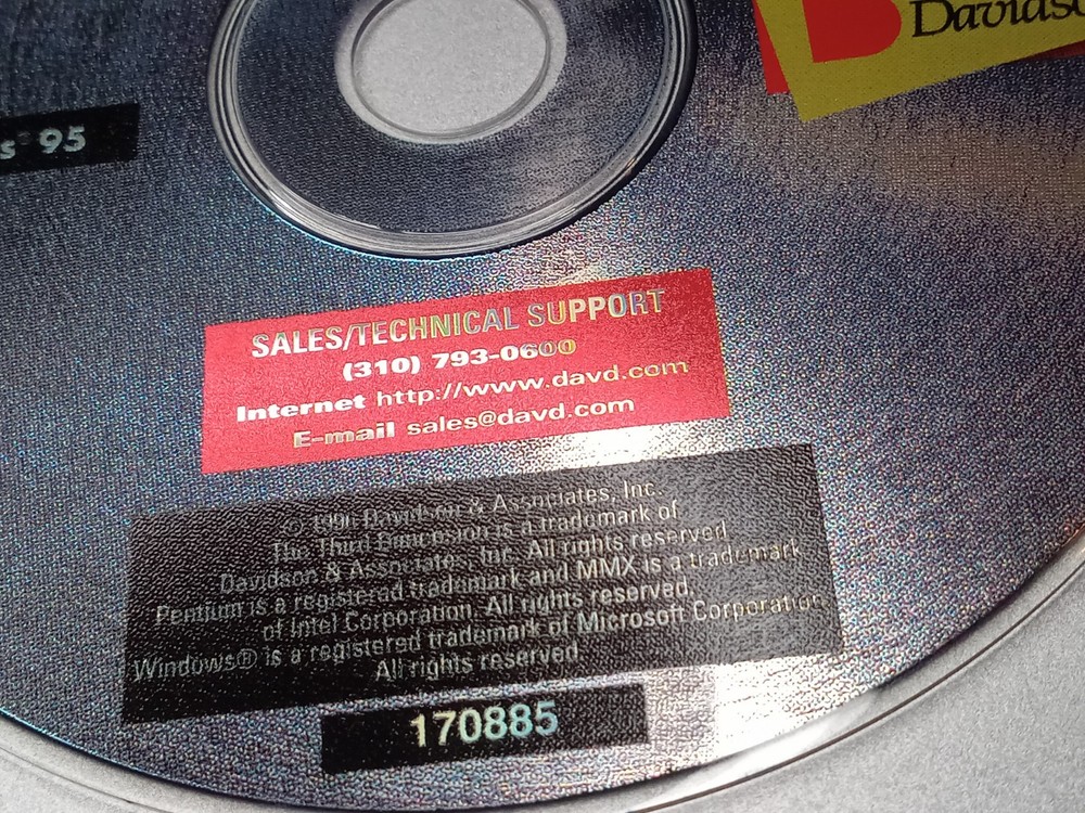 The Third Dimension CD-ROM (1996, Windows 95, Davidson) Disc Only