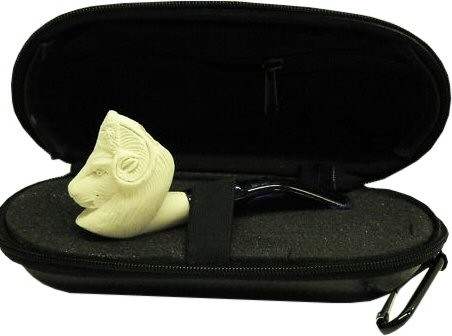 Imported Miniature Meerschaum Pipe - RAM w/ Zippered Case