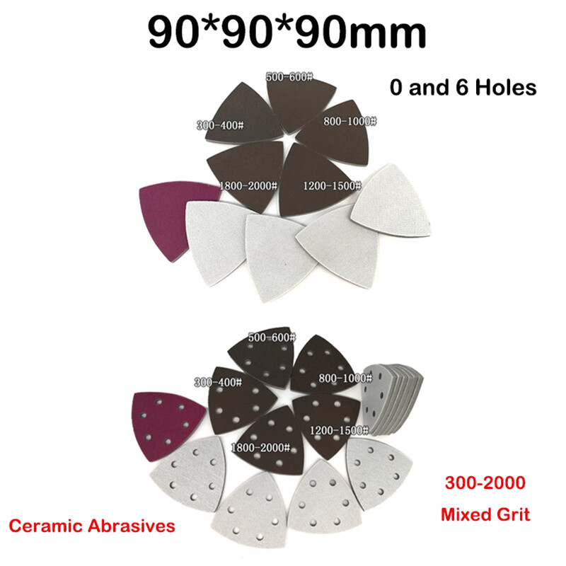 Triangle Sandpaper Hook and Loop Oscillating Tool Wet/Dry 300-2000 Mixed Grit
