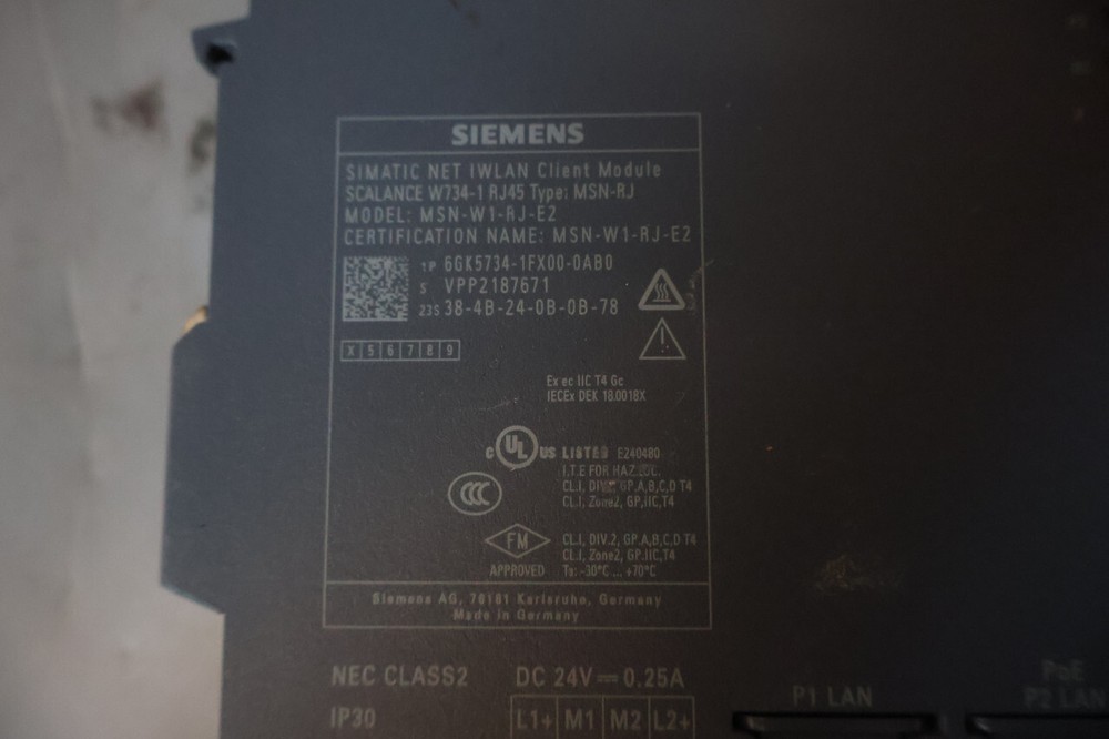 Siemans MSN-W1-RJ-E2 SIMATIC NET IWLAN Client Module