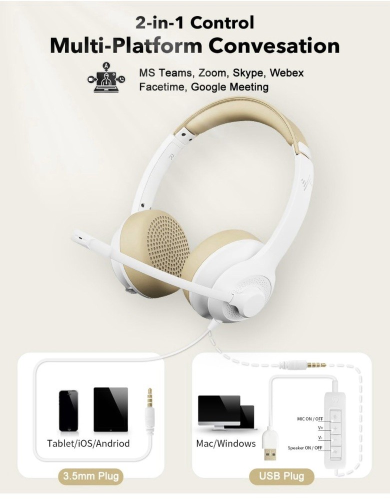 USB Headset with Microphone for PC With Bag. Tested Works Great