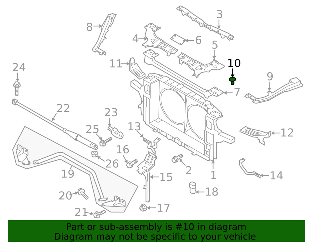 Genuine Nissan Side Support Clip 62598-JK00A