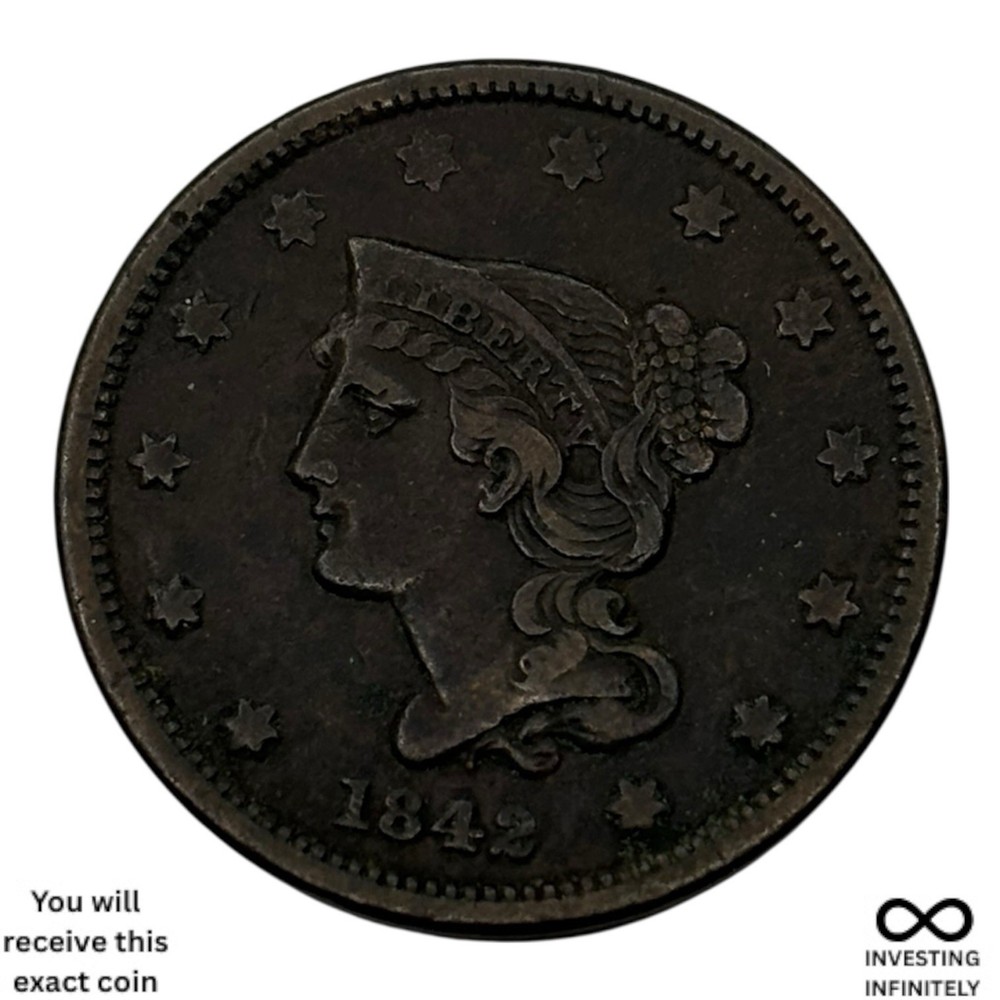 1842 Small Date Large Cent X-1736