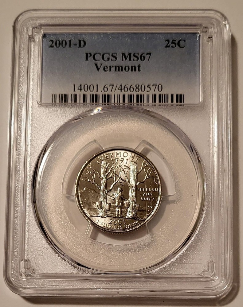 2001 D Vermont State Quarter MS67 PCGS