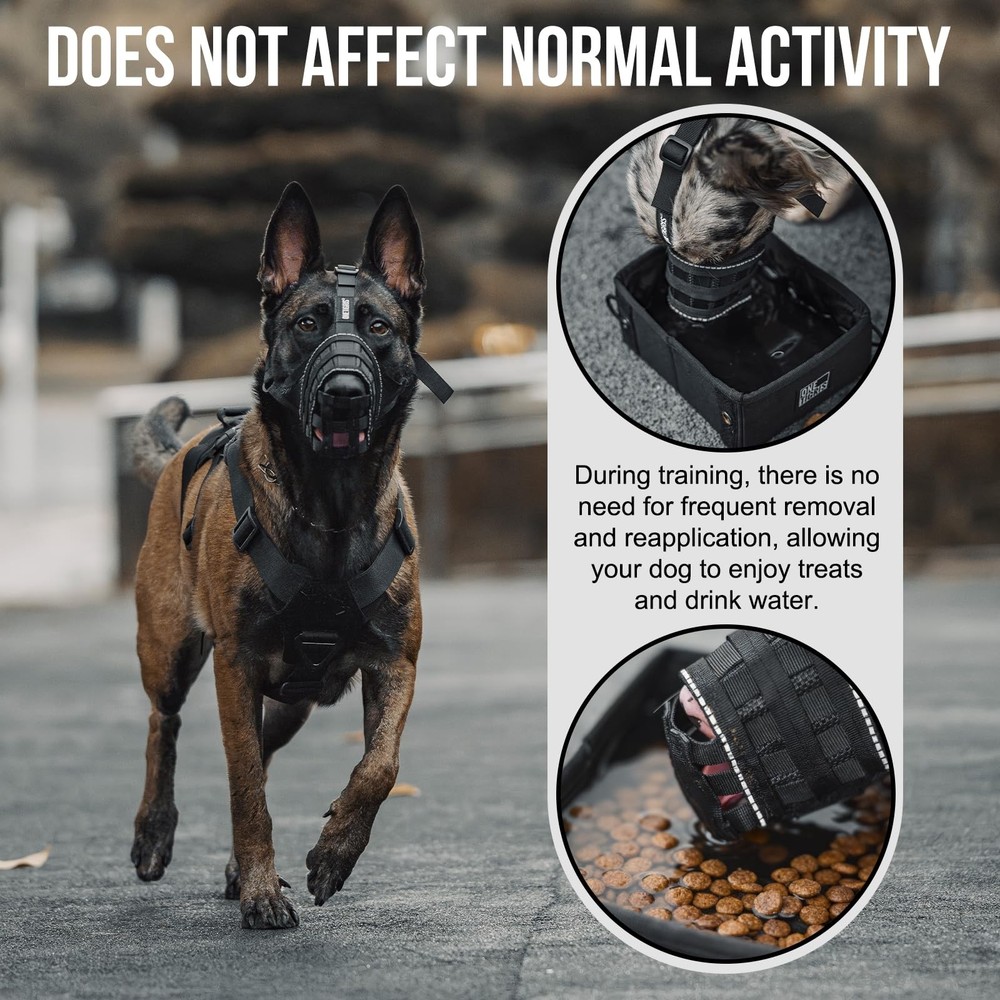 Dog Muzzle, Military-Grade Soft Muzzles, Reflective Breathable Adjustable Dog...