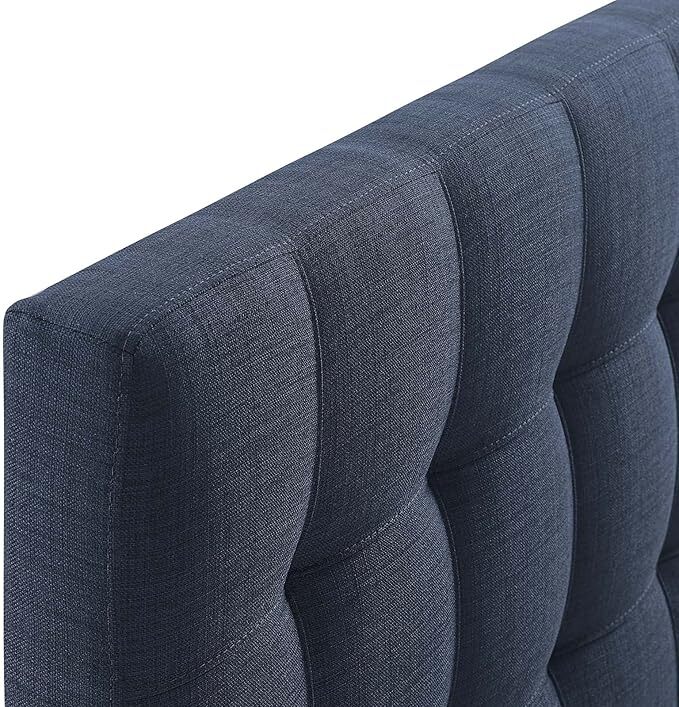 Modway Emily King Upholstered Polyester Fabric Headboard in Navy