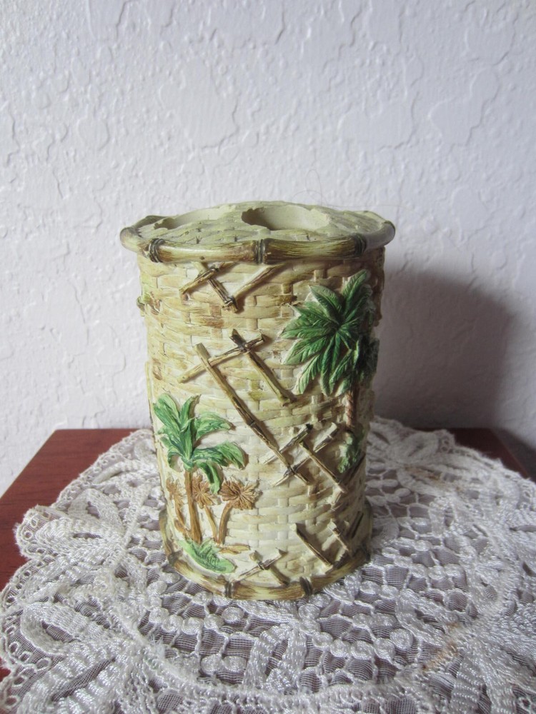 Spice Island Palm Tree Toothbrush Holder--GUC