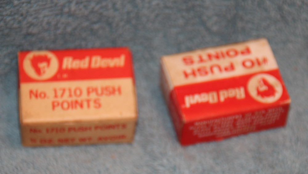 Qty 2 Vintage Red Devil No 1710 and #10 Push Points