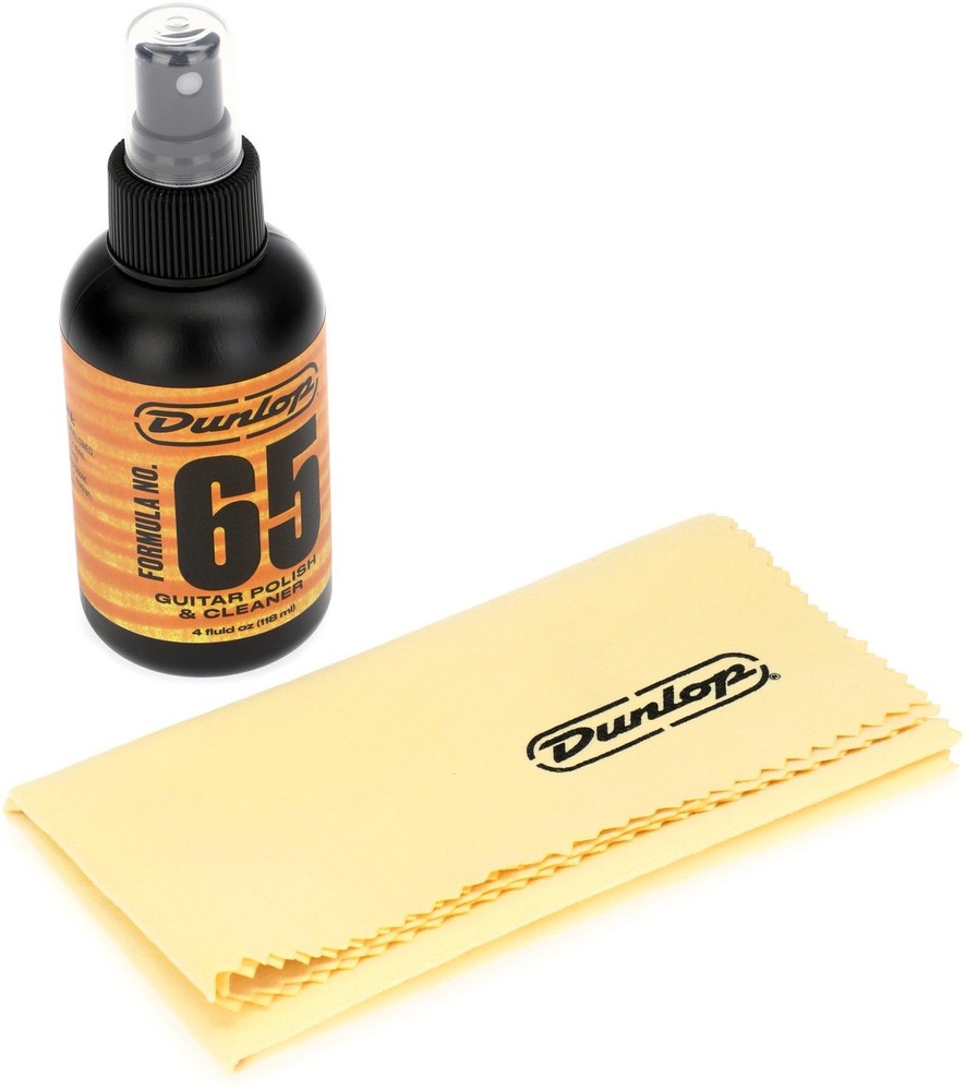 Dunlop 654C Formula No. 65 & Polish Cloth (5-pack) Bundle