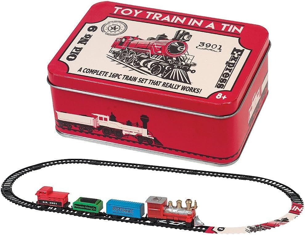 Mini Train Set in Tin Box - Battery Operated