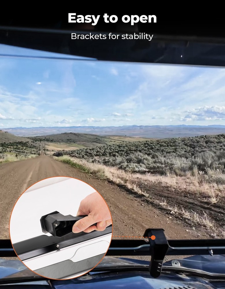 Front Flip Windshield Hard Coated for 2011-2020 Can-Am Commander 800/ 1000/ Max