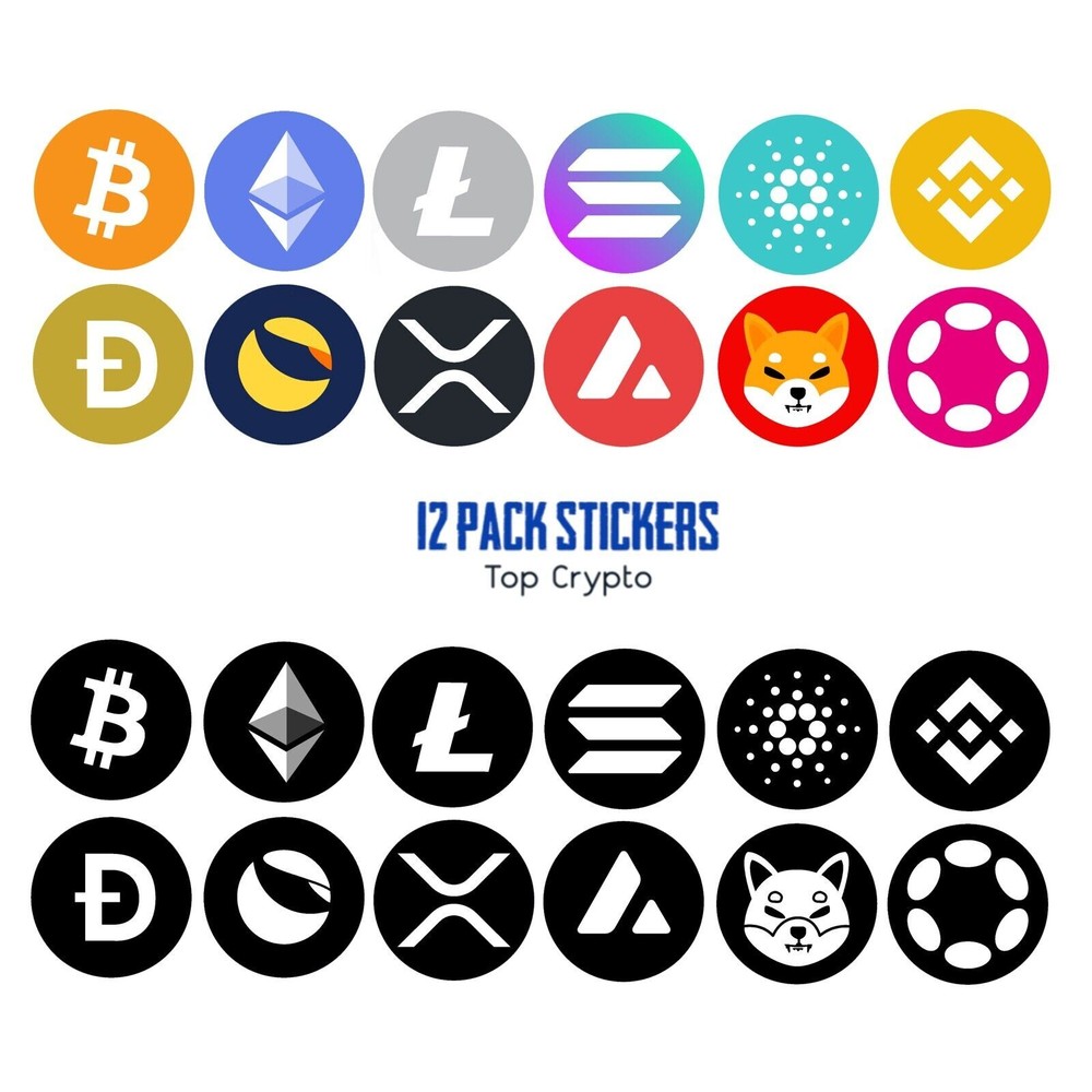 12 PACK LOT Top Crypto Sticker Decal