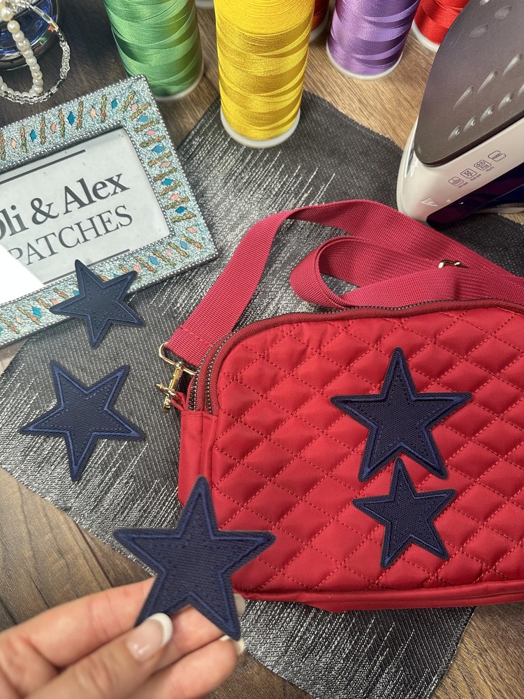 Iron On Patches - Blue Star Patch Iron On 3 pcs Patch Star S-90