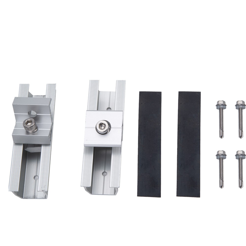 Roof Solar Panel Mounting Brackets Rail Clamp Kit System for 1-4PCS Solar Panel