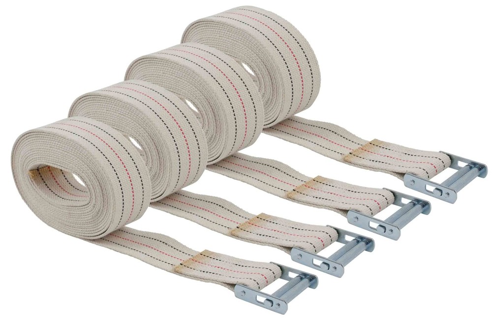 (4 Pack) 2" x 15' Piano Strap with Roller Buckle, Web Strap