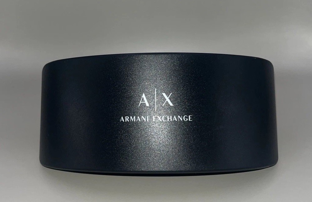 Armani Exchange Black Hard Shell Eyeglass Case AX Logo Clamshell Protector