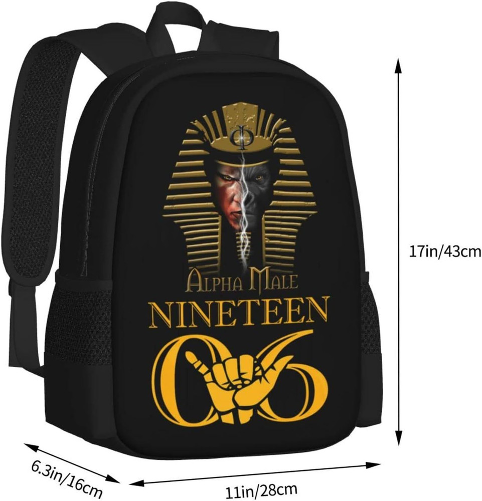 ALPHAPHIALPHAAPA Large Backpack Personalized Laptop Ipad One Size, Black