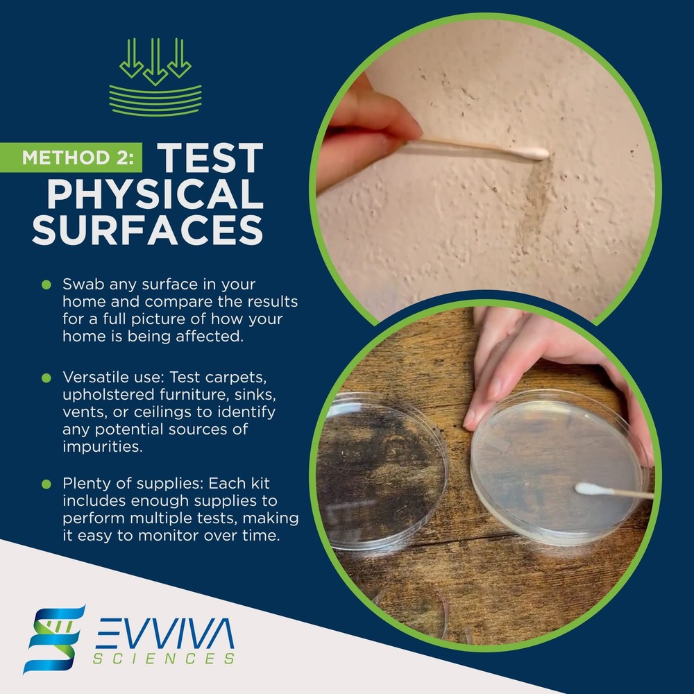 Evviva Sciences Mold Test Kit for Home - 5 Simple Detection Tests w/Optional...
