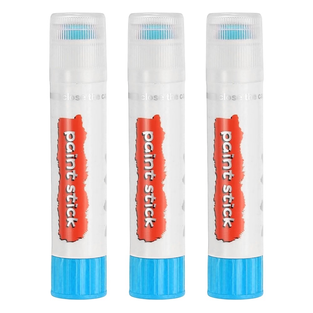 Solid Tempera Paints, 3 Pcs Washable Paint Sticks Paint Pens, Light Blue