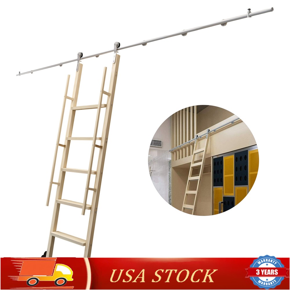 10 ft Stainless Rolling Ladder Hardware Rolling Library Ladder Track Rust-proof
