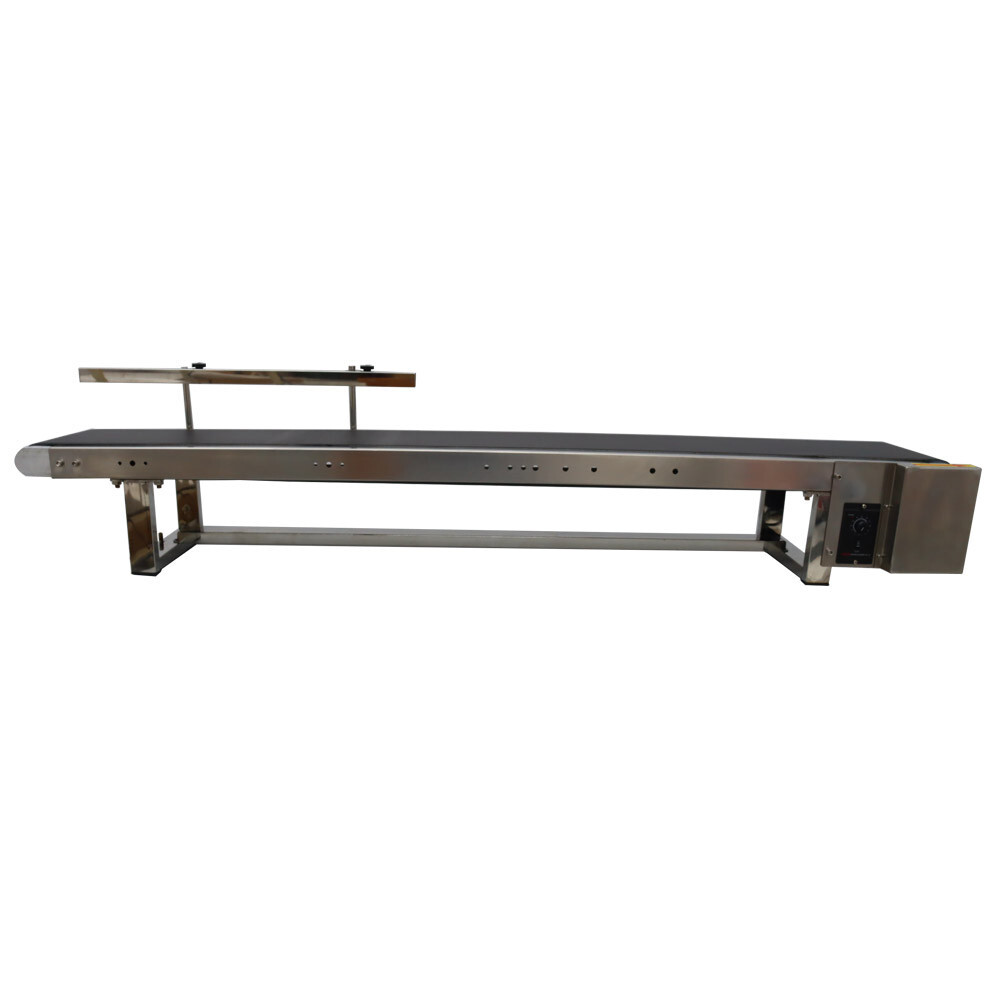110V Industrial Desktop Belt Conveyor System 59"×7.8" Speed Variable Transport