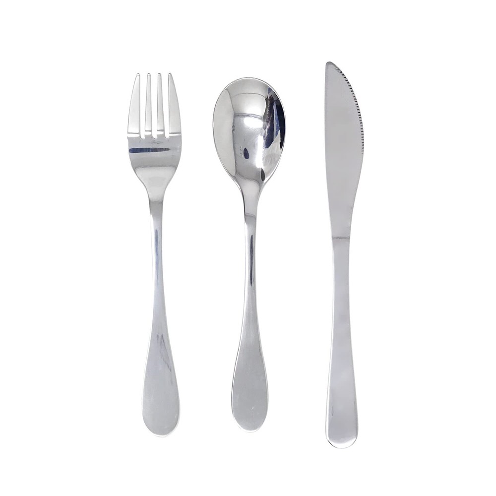 3pcs 304 Stainless Steel Flatware Set Blue Box Portable Knife Fork Spoon