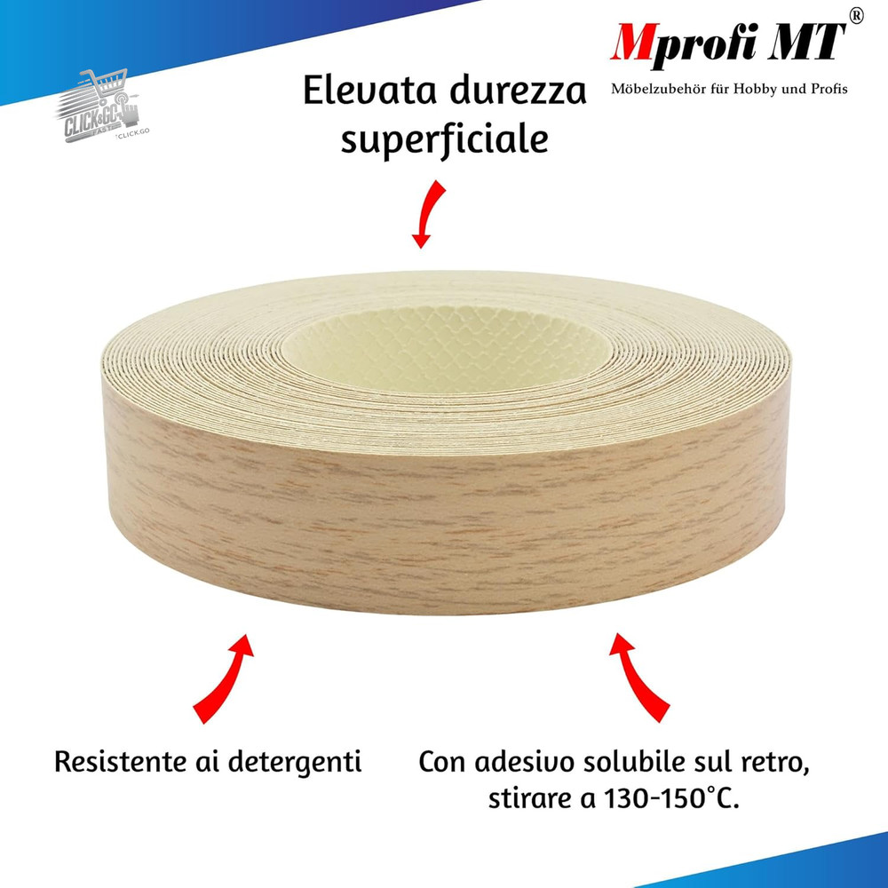 ® - Sonoma Oak Effect Edge | 45mm X 5M | Easy to Apply | Kitchen Edge