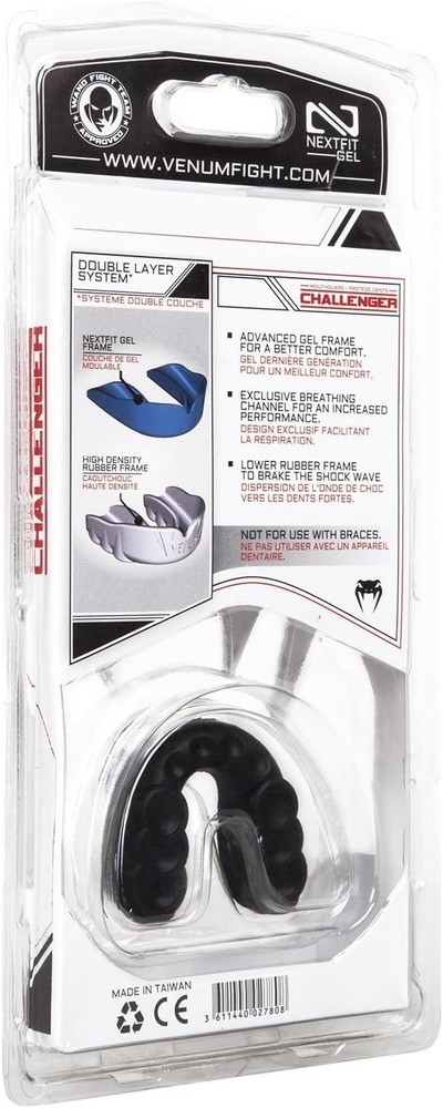 High-Performance Challenger Mouthguard - Black/Ice, Shock-Absorbing Design