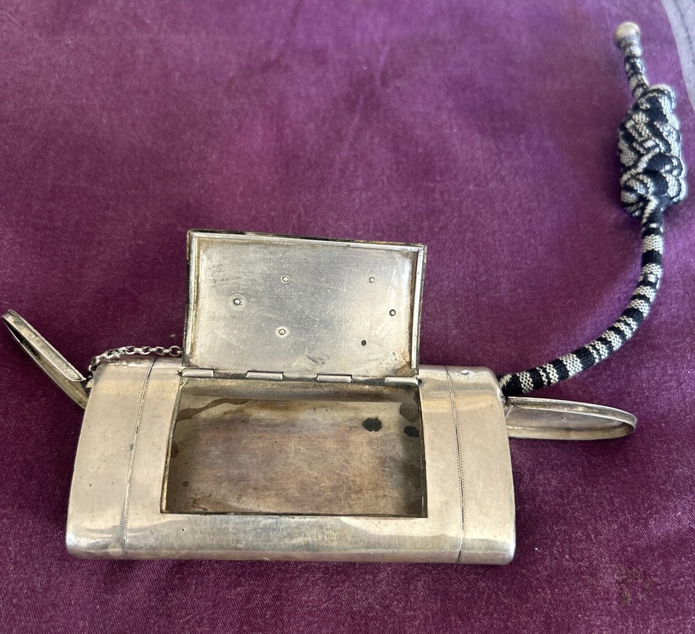 Antique German Silver Cigarette Vesta Case, Custom Made