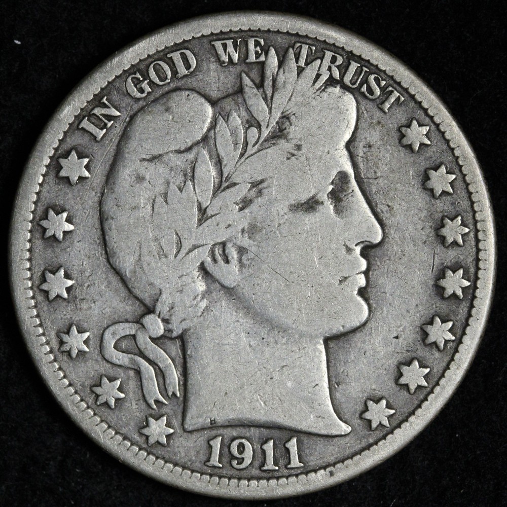 1911 Barber Silver Half Dollar FINE+ E352 VANY